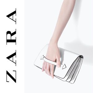 ZARA Minimalist White Crossbody Clutch bag handbag